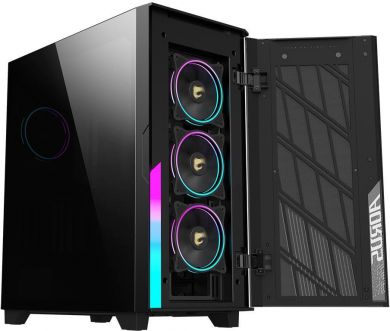 Gigabyte Case GIGABYTE AORUS C500 GLASS MidiTower Not included ATX EATX MicroATX MiniITX Colour Black AC500G AC500G | Elektrika.lv