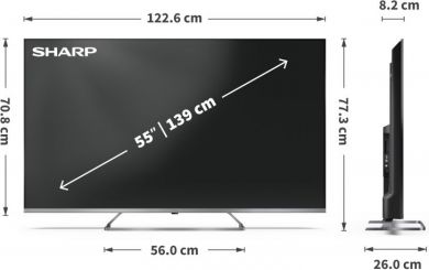Sharp Sharp 4K Ultra HD QLED MiniLED TV | 55JP7265E | 55 | Google TV | UHD 55JP7265E