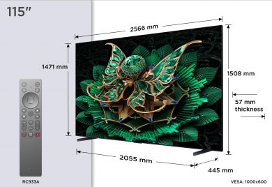 TCL TV Set TCL 115 " 4K Ultra HD 3840 x 2160 pixels Flat 16:9 QD-Mini LED 115C7K 115C7K | Elektrika.lv