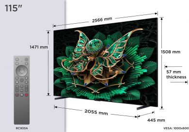 TCL TV Set TCL 115 " 4K Ultra HD 3840 x 2160 pixels Flat 16:9 QD-Mini LED 115C7K 115C7K | Elektrika.lv