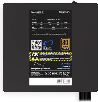  Power Supply ENDORFY ATX PC 200 - 240 V 750 W EY7A014 EY7A014 | Elektrika.lv