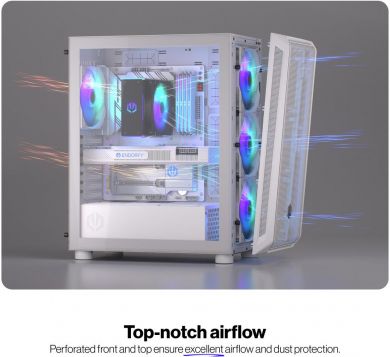  Case ENDORFY ATX/micro ATX/Mini-ITX White Midi Tower PC EY2A018 EY2A018 | Elektrika.lv