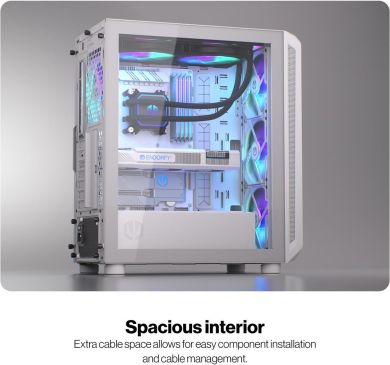  Case ENDORFY ATX/micro ATX/Mini-ITX White Midi Tower PC EY2A018 EY2A018 | Elektrika.lv