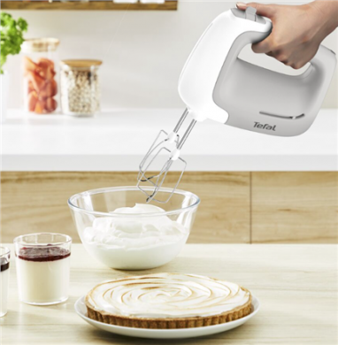 Tefal TEFAL | Hand Mixer | HT450B38 | Hand Mixer | 450 W | Number of speeds 5 | Turbo mode | White HT450B38