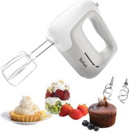 Tefal TEFAL | Hand Mixer | HT450B38 | Hand Mixer | 450 W | Number of speeds 5 | Turbo mode | White HT450B38