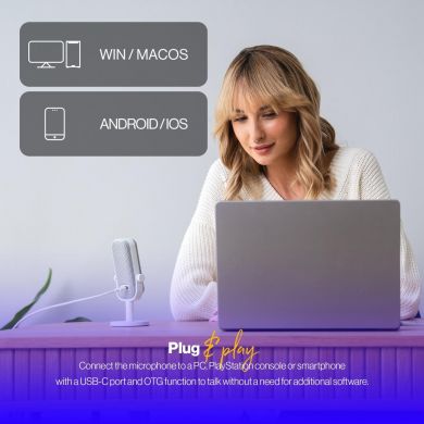  MICROPHONE SOLUM VOICE S OWH/USB-C WHITE EY1B015 ENDORFY EY1B015 | Elektrika.lv