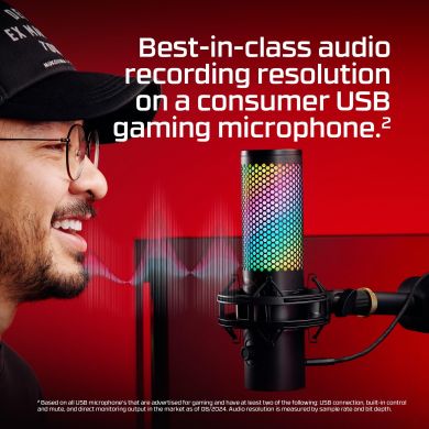 HyperX MICROPHONE HYPERX QUADCAST 2 S/BLACK 9A273AA HYPERX 9A273AA | Elektrika.lv