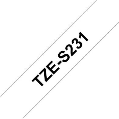 brother Brother | TZ-S231 Strong Adhesive Laminated Tape | Black on White | TZe | 8 m | 1.2 cm TZES231