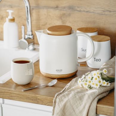 ADLER Adler Electric Kettle | AD 1304 | Electric | 1200 W | 1 L | Ceramic | 360&deg; rotational base | White AD 1304