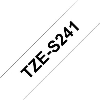 brother Brother | TZe-S241 Strong Adhesive Laminated Tape | Black on White | TZe | 8 m | 1.8 cm TZES241