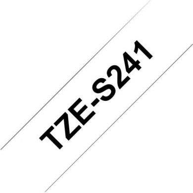 brother Brother | TZe-S241 Strong Adhesive Laminated Tape | Black on White | TZe | 8 m | 1.8 cm TZES241