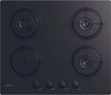 Candy Candy Hob | CVW6BB | Gas on glass | Number of burners/cooking zones 4 | Knobs | Black CVW6BB