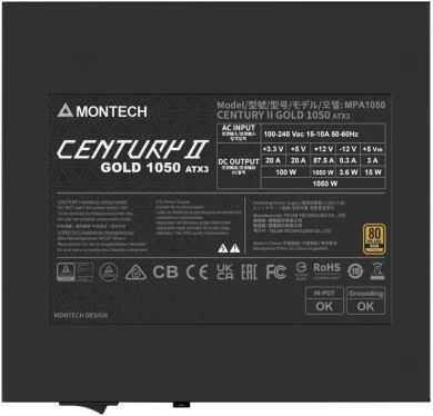 MONTECH Power Supply MONTECH CENTURY II ATX 1050 W CENTURYII1050 CENTURY II 1050 | Elektrika.lv