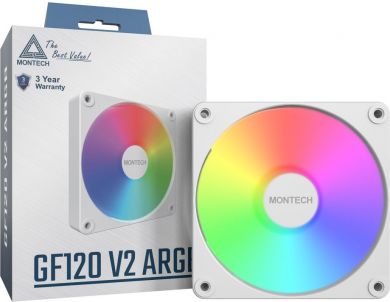 MONTECH CASE FAN 120MM/GF120 V2 ARGB PWM (W) MONTECH GF120 V2 ARGB PWM -W | Elektrika.lv