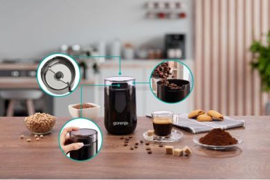GORENJE Gorenje | Coffee Grinder | SMK150SB | 150 W | Coffee beans capacity 45 g | Lid safety switch | Black SMK150SB