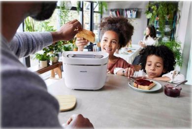 Philips Philips | Toaster | HD2640/10 Eco Conscious Edition | Power 830 W | Number of slots 2 | Housing material 100% Bio-based plastic | Silk White Matt HD2640/10