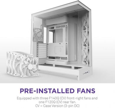  Case NZXT ATX/micro ATX/Mini-ITX/EATX White Midi Tower PC CM-H92FW-01 CM-H92FW-01 | Elektrika.lv