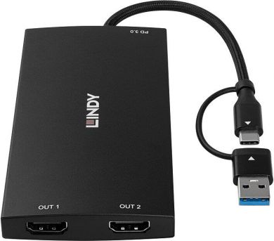 Lindy I/O CONVERTER USB-C/A TO HDMI/43430 LINDY 43430 | Elektrika.lv