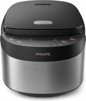 Philips Philips Mini rice cooker | HD3093/80 3000 series | 600 W | 0.85 L | Number of programs 8 | Black/Stainless Steel HD3093/80