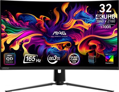 MSI Monitor MSI MAG 321CUP QD-OLED 31.5" Gaming/Curved/4K Panel QD-OLED 3840x2160 16:9 165 Hz 0.03 ms MAG321CUPQD-OLED MAG 321CUP QD-OLED | Elektrika.lv