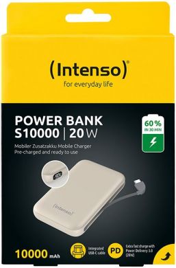 INTENSO POWER BANK USB 10000MAH/BEIGE S10000 7333031 INTENSO 7333031 | Elektrika.lv
