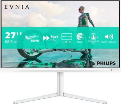 Philips Monitor 27" IPS 16:9 180Hz 1ms 1920x1080 pixels 300 cd/m&sup2; HDMI ports quantity 2, white 27M2N3201A/00 | Elektrika.lv