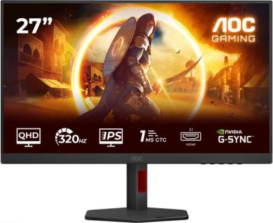 AOC AOC | Q27G4SRU | 27 " | Fast IPS | QHD | 16:9 | 320 Hz | 0.3 ms | 2560 x 1440 pixels | 400 cd/m&sup2; | HDMI ports quantity 2 | Black Q27G4SRU