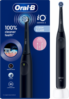 Oral-B Oral-B Electric Toothbrush | iO2 | Rechargeable | For adults | Number of brush heads included 1 | Number of teeth brushing modes 3 | Night Black IO2 NIGHT BLACK