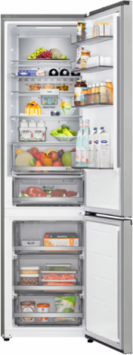 LG LG Refrigerator | GBBSJ10EPY | Energy efficiency class E | Free standing | Combi | Height 186 cm | No Frost system | Fridge net capacity 220 L | Freezer net capacity 113 L | Display | 35 dB | Prime Silver GBBSJ10EPY