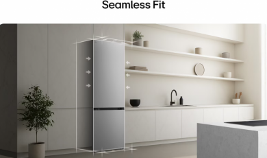 LG LG Refrigerator | GBBSJ10EPY | Energy efficiency class E | Free standing | Combi | Height 186 cm | No Frost system | Fridge net capacity 220 L | Freezer net capacity 113 L | Display | 35 dB | Prime Silver GBBSJ10EPY