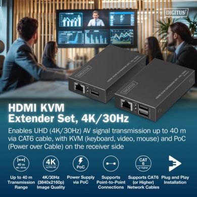Digitus  Digitus | HDMI KVM Extender Set, 4K/30Hz | DS-55357 DS-55357