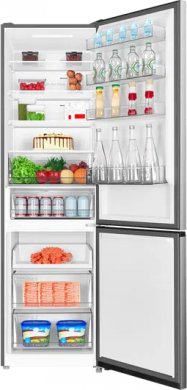 TCL TCL Refrigerator | RP456BLE0 | Energy efficiency class E | Free standing | Combi | Height 201 cm | No Frost system | Fridge net capacity 314 L | Freezer net capacity 142 L | Display | 39 dB | Silver RP456BLE0EU