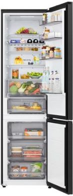 LG LG Refrigerator | GBBS322CEV | Energy efficiency class C | Free standing | Combi | Height 203 cm | Fridge net capacity 262 L | Freezer net capacity 113 L | Display | 34 dB | Black GBBS322CEV