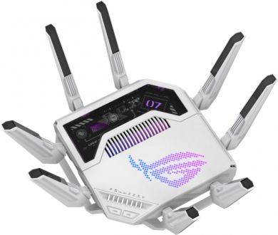 Asus Asus WiFi 7 Tri-band Gaming Router | ROG Rapture GT-BE19000AI | 802.11ax | 10/100/1000 Mbit/s | Ethernet LAN (RJ-45) ports 1 | Mesh Support Yes | MU-MiMO Yes | 4G/5G | Antenna type External 90IG09S0-MO9A0V
