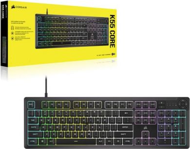 Corsair Corsair K55 CORE RGB | Gaming keyboard | Wired | NA | Black | USB 2.0 Type-A CH-9226C65-NA
