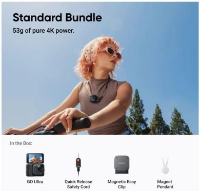 Insta360 ACTION CAMERA GO ULTRA STAND./BLACK CINSABEA/BLACK INSTA360 CINSABEA/BLACK | Elektrika.lv