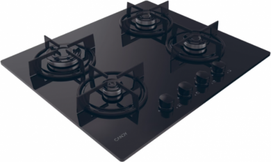 Candy Candy Hob | CVW6BB | Gas on glass | Number of burners/cooking zones 4 | Knobs | Black CVW6BB