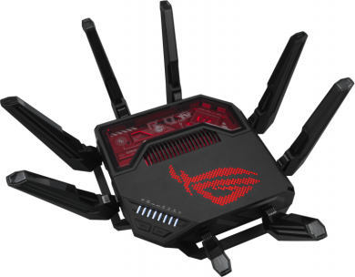 Asus WiFi 7 Tri-band Gaming Router | ROG Rapture GT-BE19000 | 802.11ax | 10/100/1000 Mbit/s | Ethernet LAN (RJ-45) ports 1 | Mesh Support Yes | MU-MiMO Yes | 4G/5G | Antenna type External 90IG0850-MO9A0V