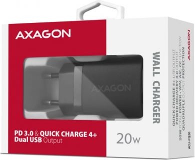 AXAGON AXAGON Wallcharger 2x port (USB-A + USB-C), 20W | ACU-PQ20 ACU-PQ20