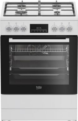  BEKO Cooker | FBM62330GWDTN | Hob type Gas | Oven type Electric | White | Width 60 cm | Grilling | LED | Depth 60 cm | 72 L FBM62330GWDTN