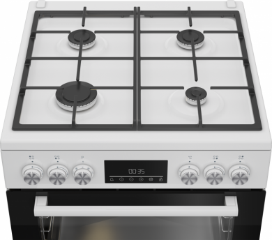  BEKO Cooker | FBM62330GWDTN | Hob type Gas | Oven type Electric | White | Width 60 cm | Grilling | LED | Depth 60 cm | 72 L FBM62330GWDTN