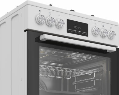  BEKO Cooker | FBM62330GWDTN | Hob type Gas | Oven type Electric | White | Width 60 cm | Grilling | LED | Depth 60 cm | 72 L FBM62330GWDTN