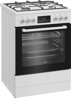  BEKO Cooker | FBM62330GWDTN | Hob type Gas | Oven type Electric | White | Width 60 cm | Grilling | LED | Depth 60 cm | 72 L FBM62330GWDTN