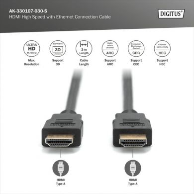 Digitus  Digitus 4K HDMI 2.0 Connection Cable | HDMI to HDMI | 3 m AK-330107-030-S