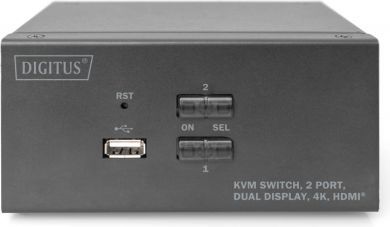 Digitus  Digitus KVM Switch, 2 Port, Dual Display, 4K, HDMI | DS-12860 DS-12860
