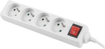 Lanberg Lanberg Cable Power Strip, 4X French Outlets with Switch, Quality-Grade Copper, 1.5 m | PS1-04E-0150-W PS1-04E-0150-W