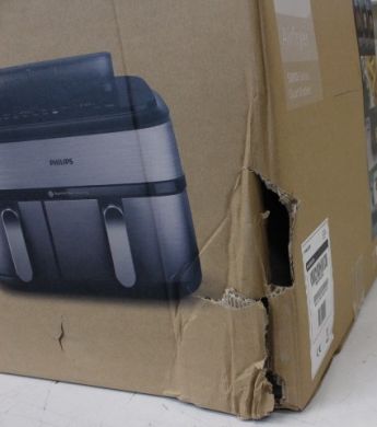 Philips SALE OUT. Philips Dual Basket Airfryer | NA555/00 5000 series | Power 2750 W | Capacity 9 L | RapidAir Plus | Silver | DAMAGED PACKAGING NA555/00SO