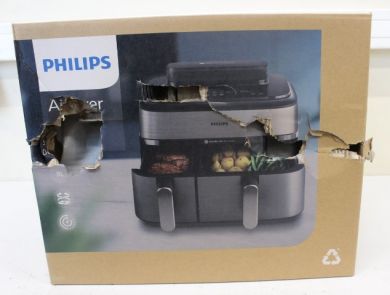 Philips SALE OUT. Philips Dual Basket Airfryer | NA555/00 5000 series | Power 2750 W | Capacity 9 L | RapidAir Plus | Silver | DAMAGED PACKAGING NA555/00SO