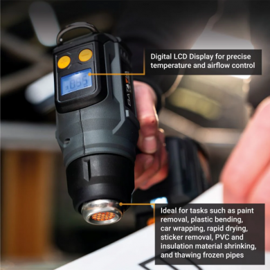  Batavia B.V. 18V Cordless Heat Gun with Digital LCD Display (battery and charger not included) 7064919 | Elektrika.lv