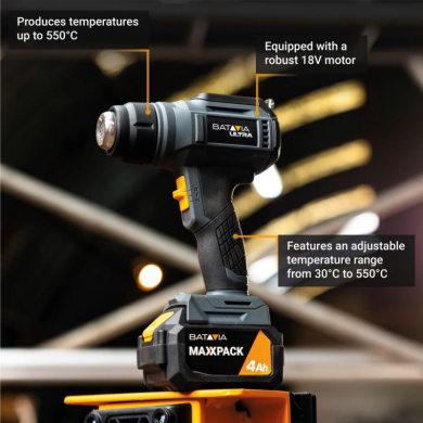  Batavia B.V. 18V Cordless Heat Gun with Digital LCD Display (battery and charger not included) 7064919 | Elektrika.lv